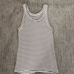 American Eagle Outfitters Black and White Striped Tank Top